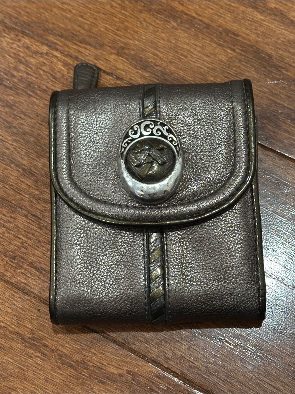 Brighton vintage gray Leather trifold wallet
